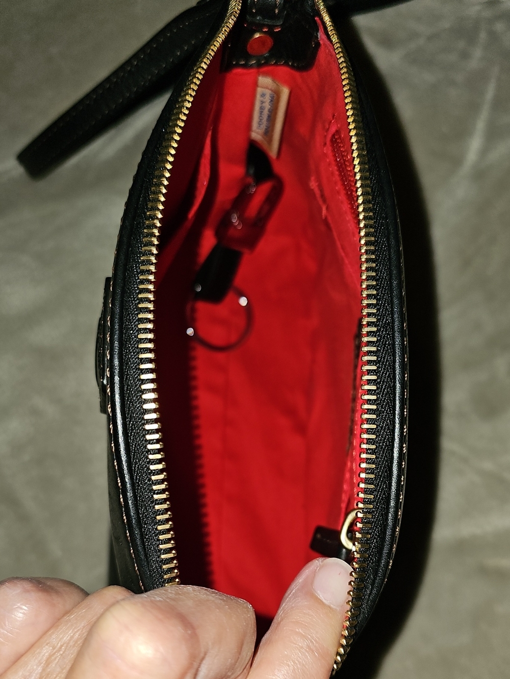 Dooney & Bourke Classic Black Leather Crossbody Bag - Picture 3 of 5